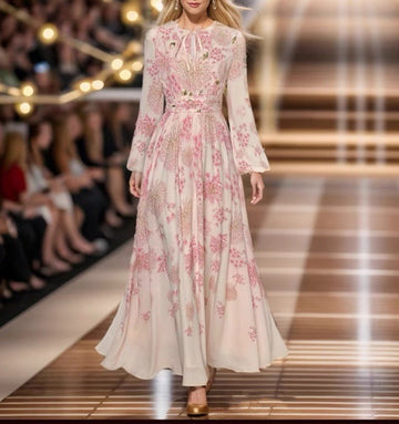 Spring And Summer Station Elegant Fairy Flower Tender Holiday Wind Ethere Long Dress